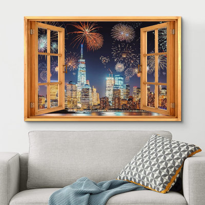 Christmas Holiday Celebration " Window View NYC 4th Of July Night Fireworks Celebrations & Holidays Nature Pictures Landscape "