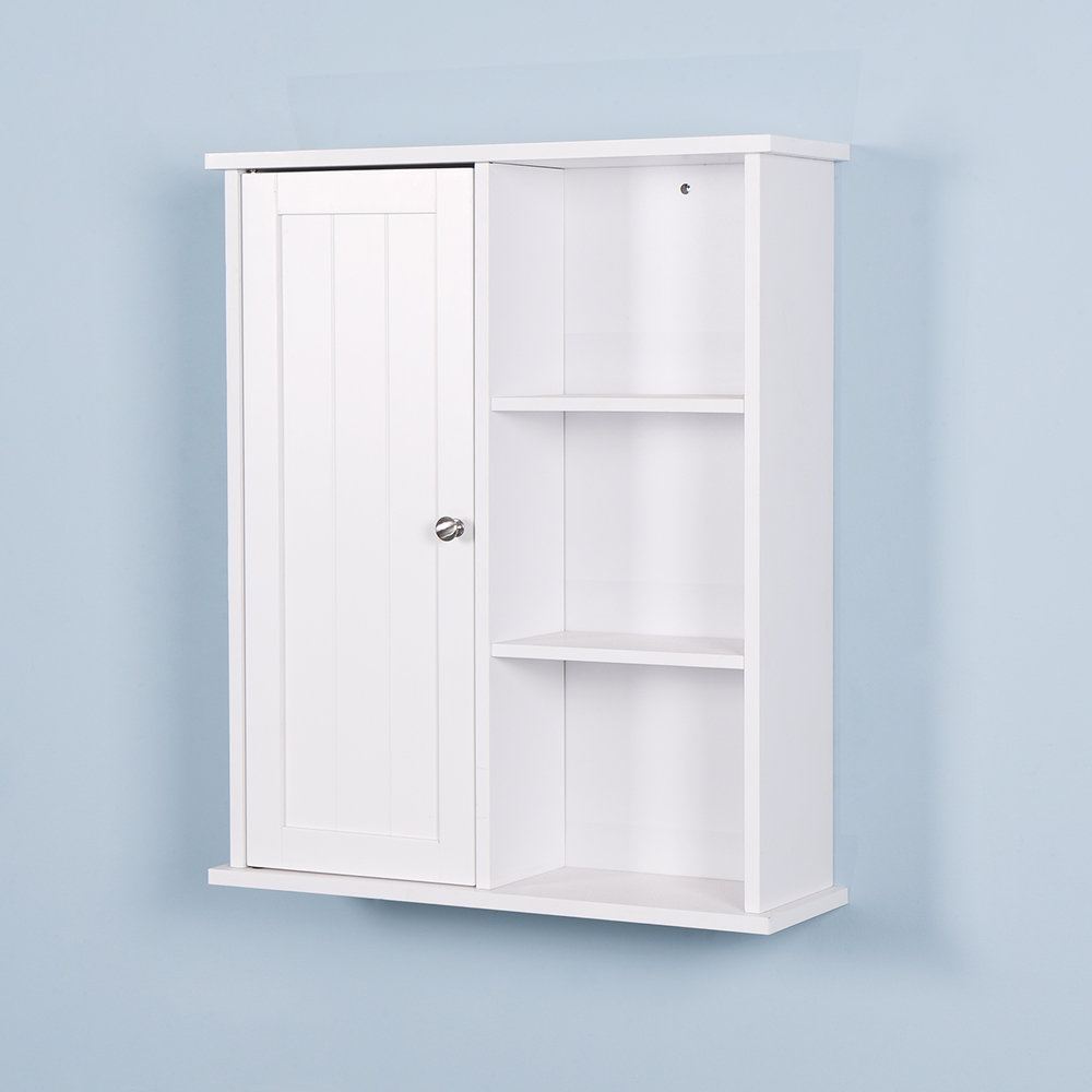 Costway Wall Mount Bathroom Cabinet Storage Organizer Medicine Cabinet  White