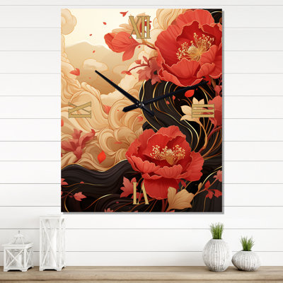 Horloge murale Brishawn - Chrysanthemums