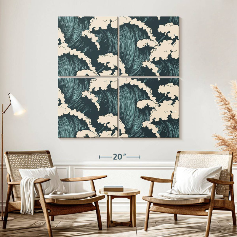 Kerner Waves Seamless Pattern, 57" H x 57" W