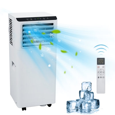 Climatiseur portatif 8000 BTU 350 pieds carrés Unité de climatisation 4-en-1 Télécommande 24H Minuterie Mode économie d'énergie Dortoir de chambre à coucher