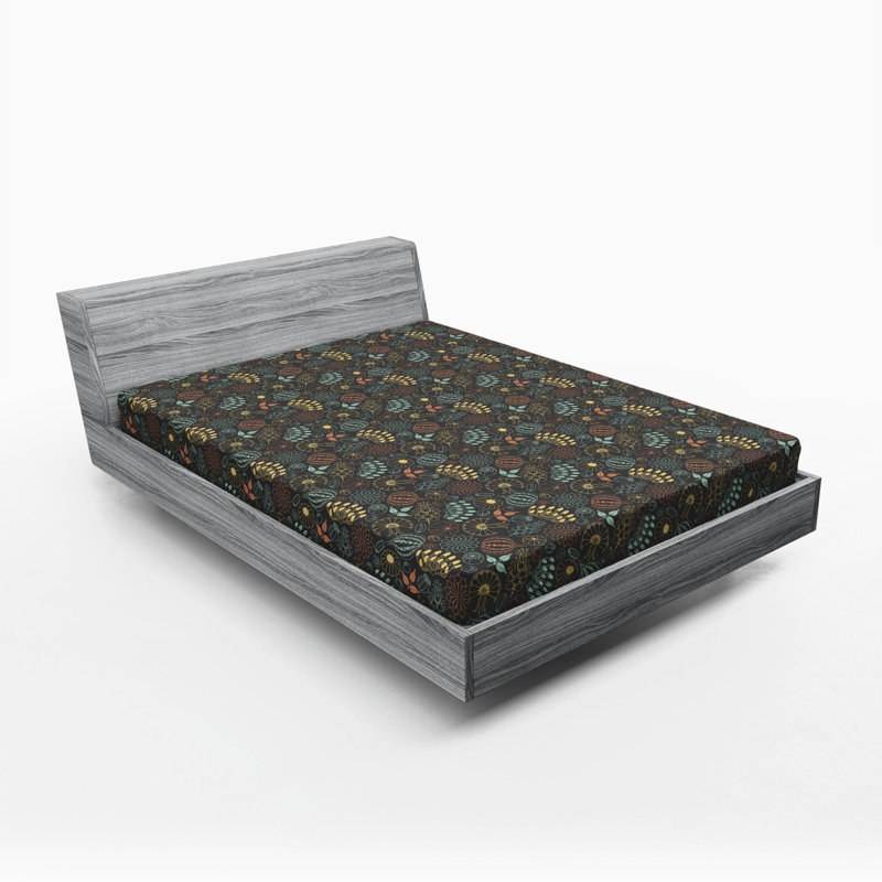 Microfiber Floral Fitted Sheet, Full Fitted Sheet