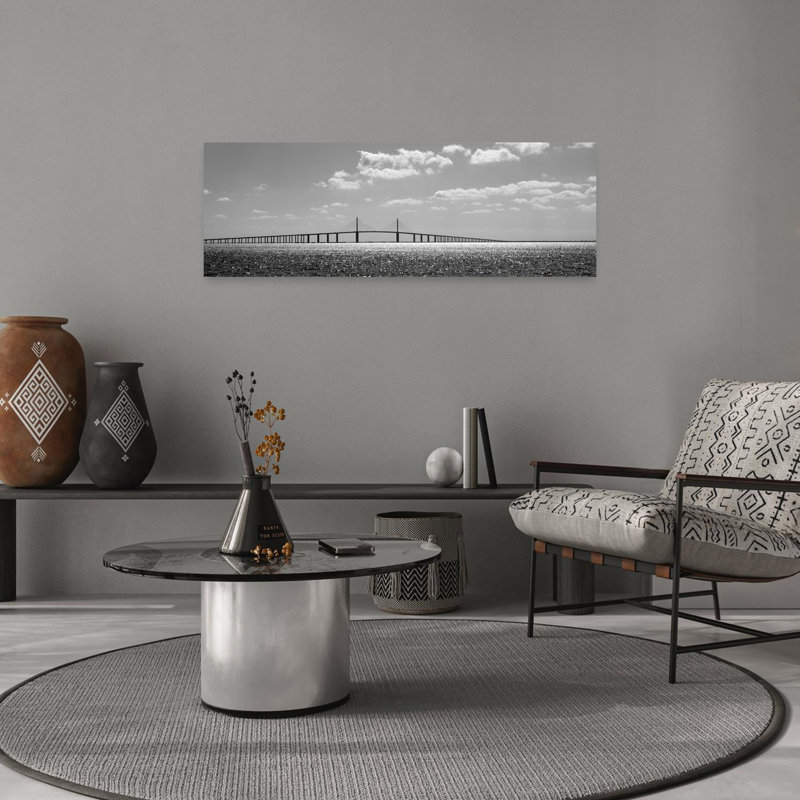 Bridge across a bay Sunshine Skyway Bridge Tampa Bay Florida USA 1 Piece Wrapped Canvas Panoramic Wall Art