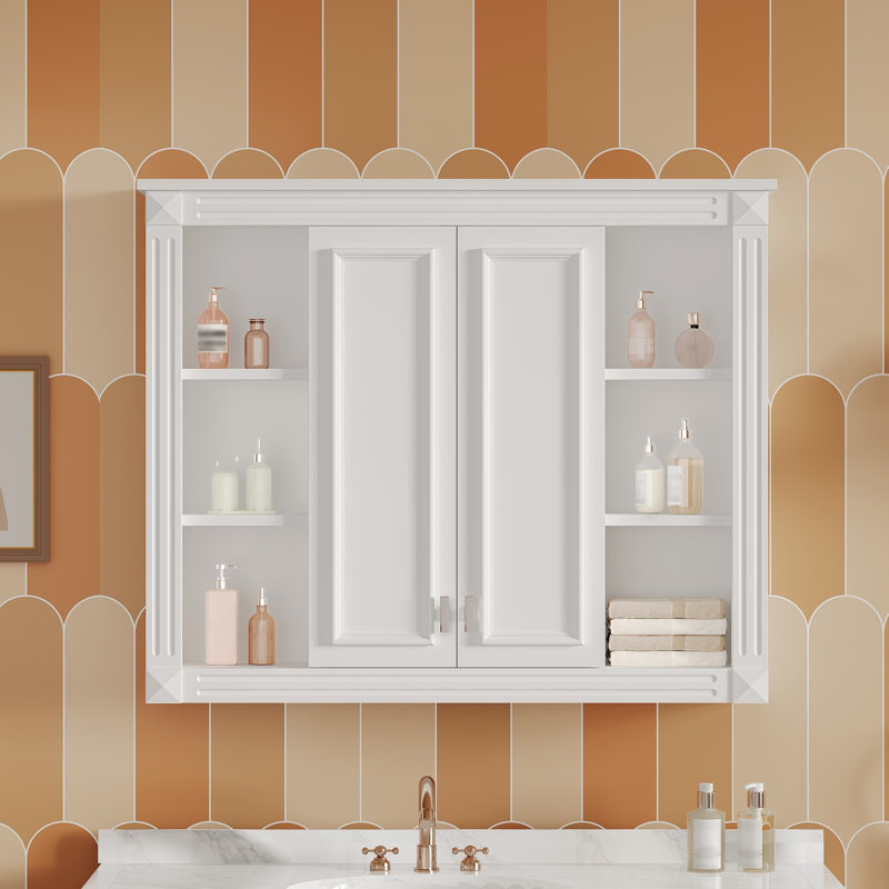 Armoire à pharmacie 36 po x 28 po avec tablette réglable, rangement mural pour la salle de bain avec portes à fermeture en douceur, armoire à miroir au cadre moderne pour l'organisation de la salle de bain, assemblage facile