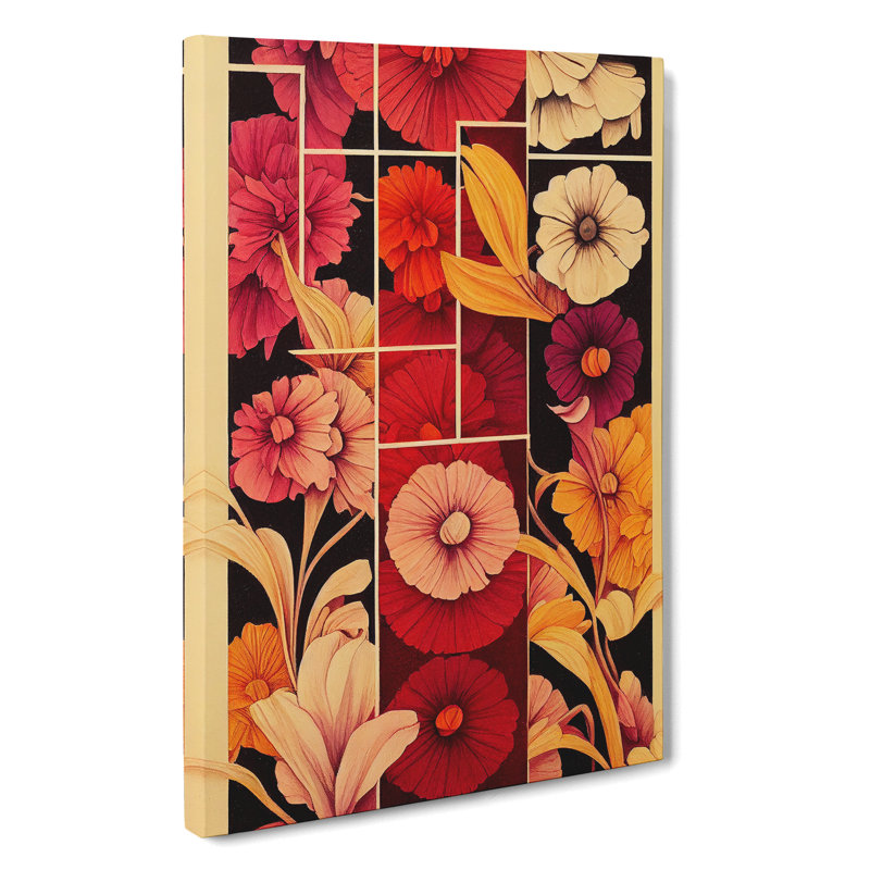Retro Flowers No.5 - Wrapped Canvas, 50cm H x 35cm W x 3cm D
