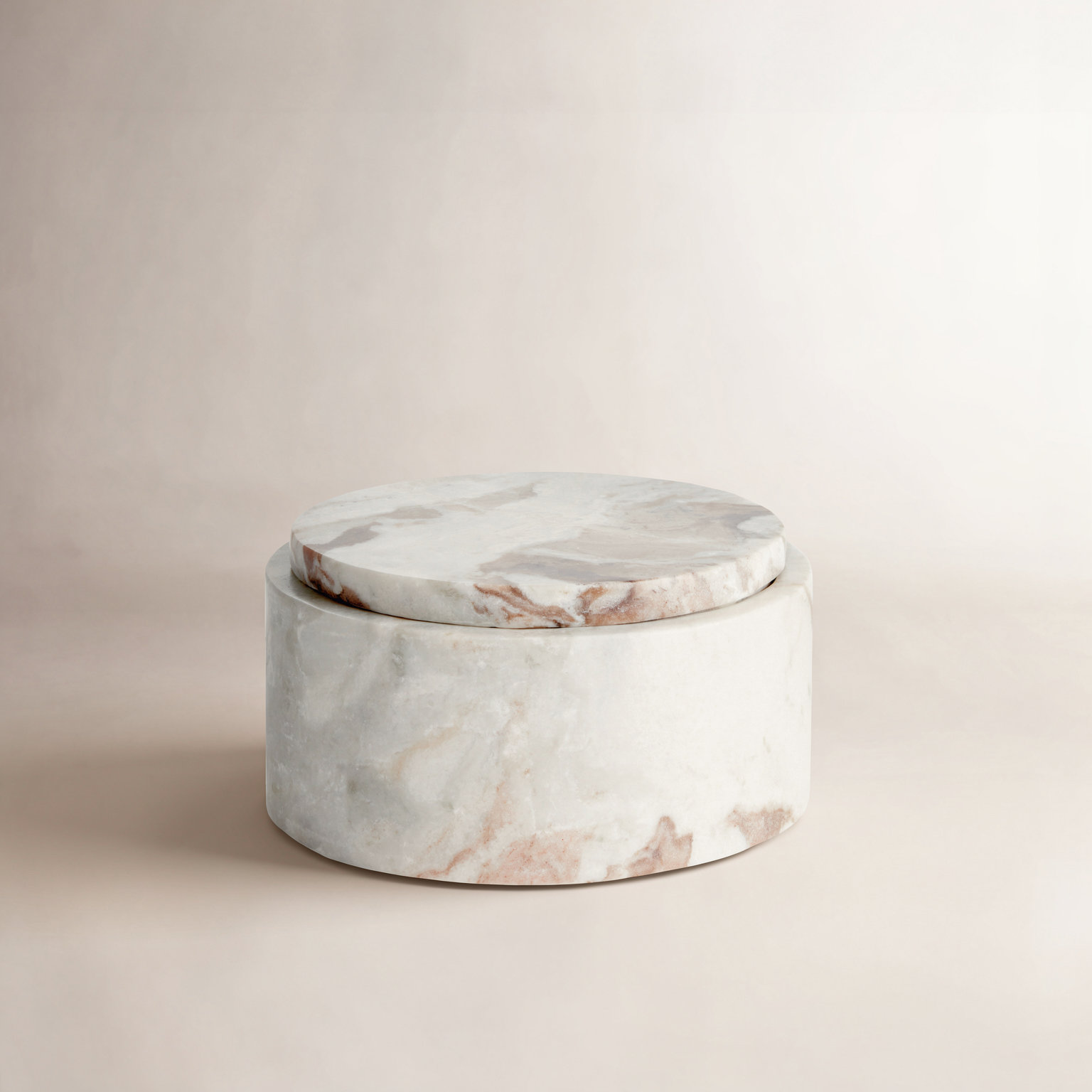 Jaqueline Round Lidded Storage Box, 3.5" H x 7" W x 7" D