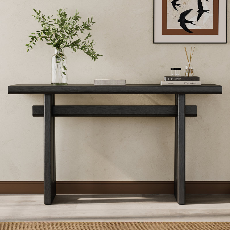 Modari 59.2" Wooden Console Table, Black, 59''
