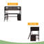 Lit mezzanine simple avec tablettes et bureau, lit mezzanine en bois avec bureau-2100613720
