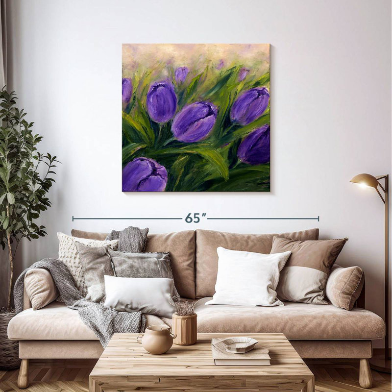Harnek Dark Purple Tulips, 39'' H x 39'' W