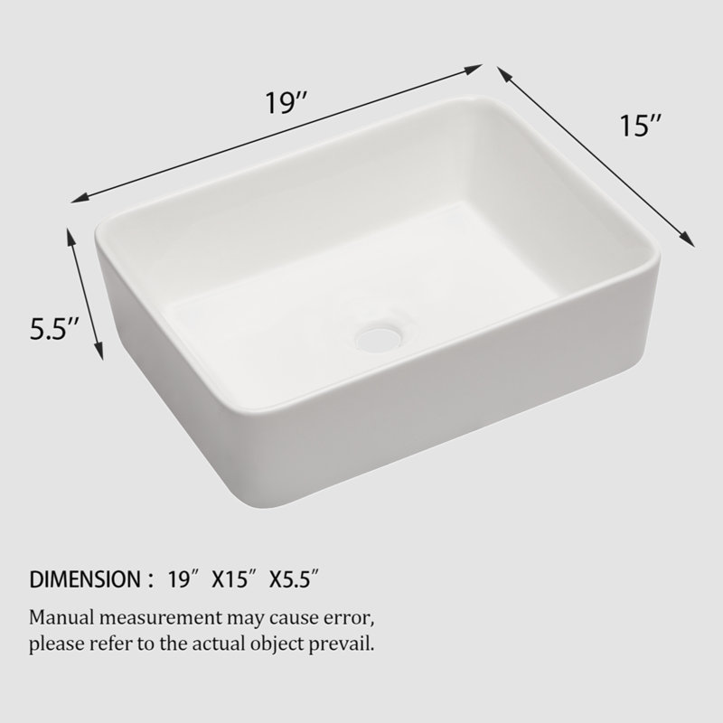 Go Peak Track 15 " Ceramic Rectangular Bathroom Sink