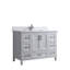 Daryiah 48 po L x 22 po P 2 portes et 5 tiroirs Meuble-lavabo autoportant avec évier simple et Comptoir en Marbre de Calcutta d'ingénierie