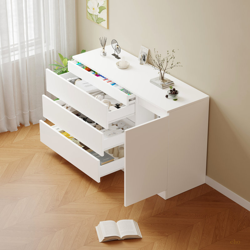 Wooden Side Cabinet With Hidden Drawers