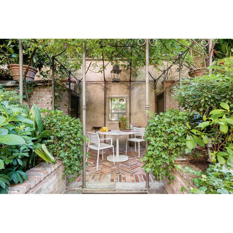 Audrey Armchair, White, White Painted Steel