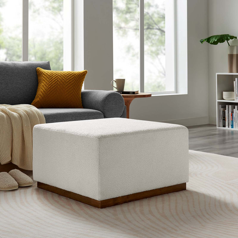 Modway Tilden Upholstered Ottoman, Cloud Boucle