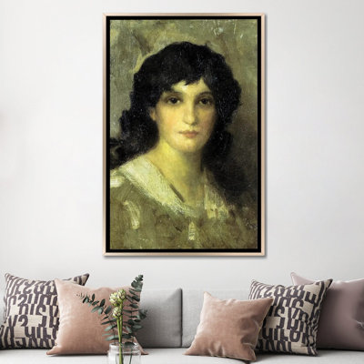 Tête de jeune femme - reproduction d'art murale - toile encadrée
