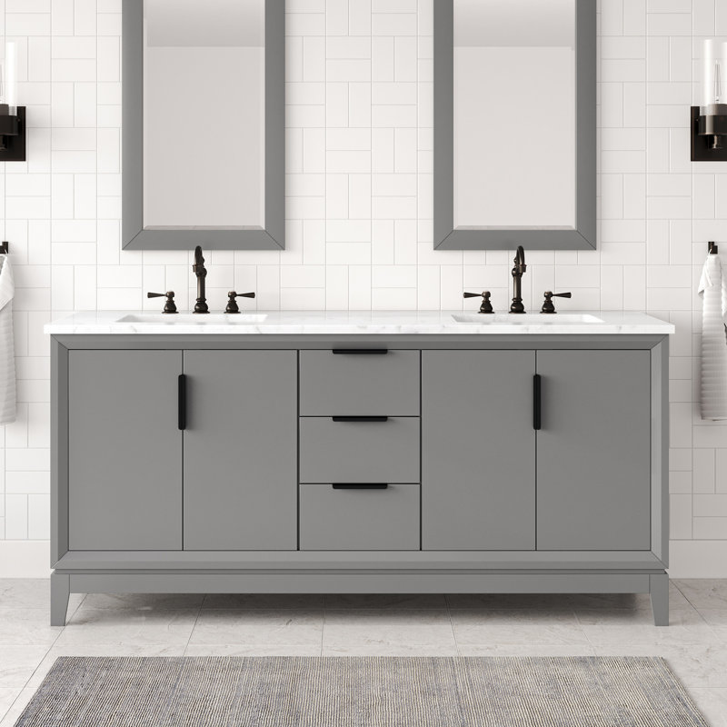 Elizabeth 72'' W Double Vanity, Cashmere Gray