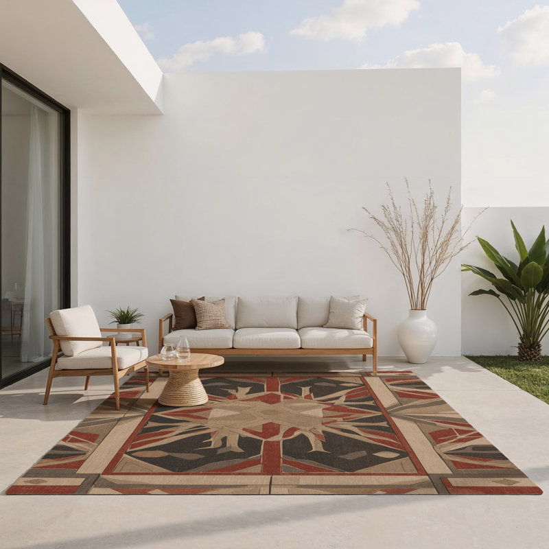 Regal Bloom Indoor And Outdoor Area Rug, Rectangle 5' x 7'