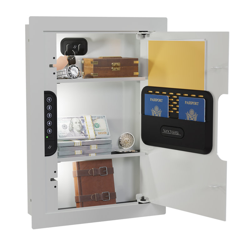 Sanctuaire dans un mur avec serrure électronique, Blanc