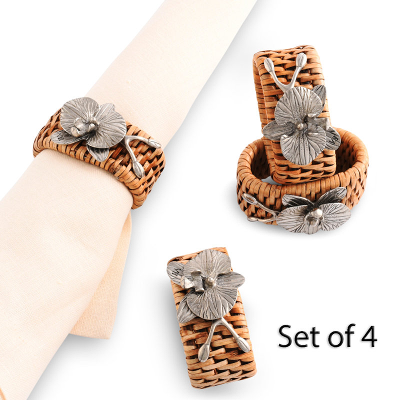 Orchid Hand Woven Wicker Rattan Napkin Ring