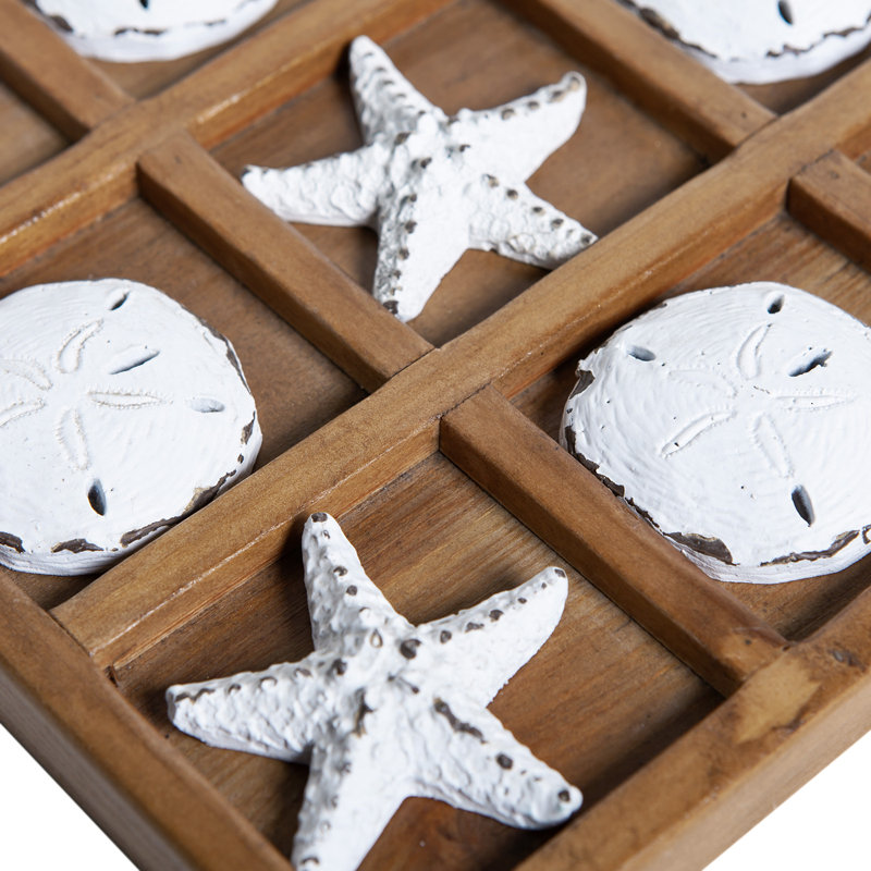 Planche de tic tac toe Seashore, Blanc/brun