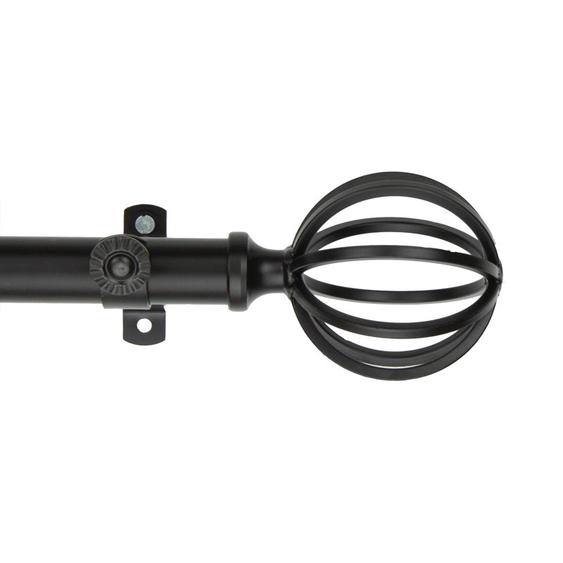 Tringle à rideau simple Burma Bay, Noir, 28 po à 48 po (chaque côté)