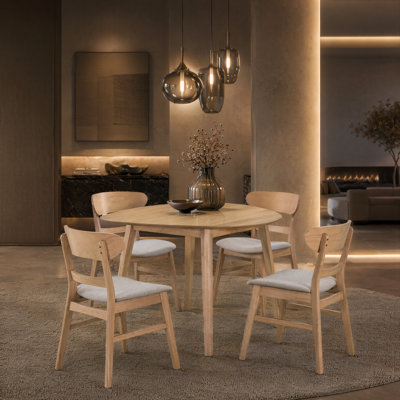 Solid Wood Upholstered Dining Table Set