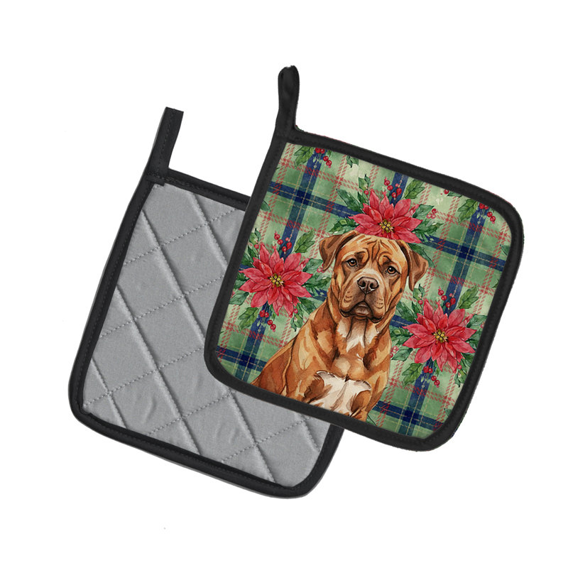 Paire de poignées en acajou Dogue de Bordeaux