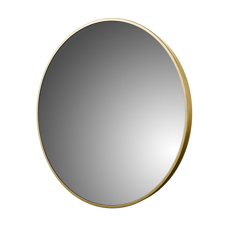 Metal Flat Wall Mirror, Brushed Gold