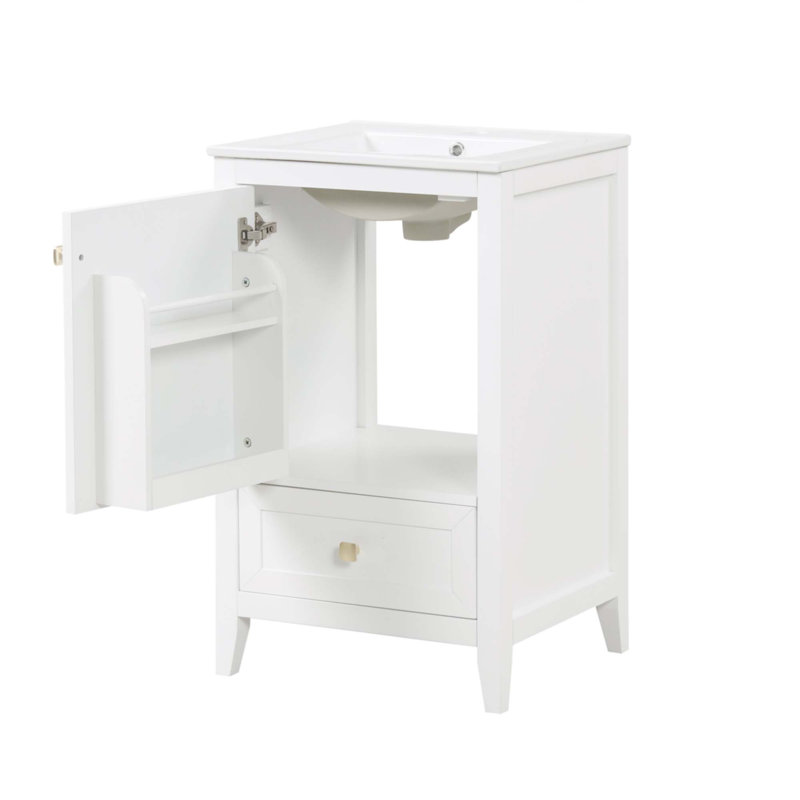 Meuble-lavabo de 20 po avec lavabo, Blanc
