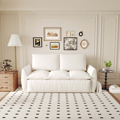 Canapé-lit convertible de 70,9 po, canapé-lit escamotable en nuage 3 en 1, causeuse en velours multifonctionnel, parfait pour le salon, la chambre à coucher, un appartement, un bureau