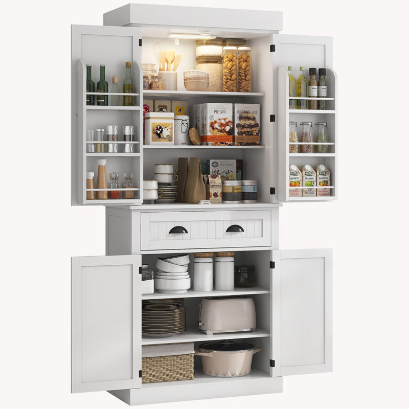 Armoire de rangement en bois avec tiroir et tablettes réglables