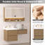 Ensemble de meuble-lavabo mural 48 po avec plateau en pierre reconstituée et armoire de rangement modulaire-334912611