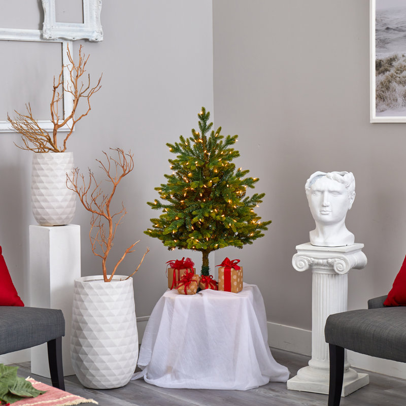 Lighted Artificial Christmas Tree, 3' H