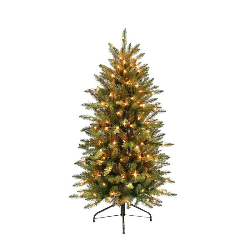 Lighted Artificial Fir Christmas Tree, 4.5ft H