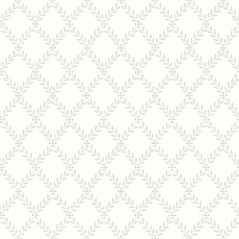 Boråstapeter Trellis Leaves Wallpaper, Gray