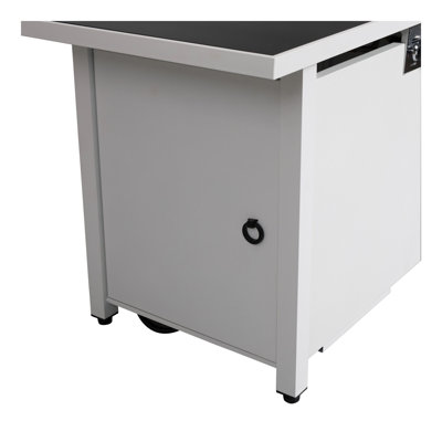 Table de foyer d'extérieur en acier avec couvercle