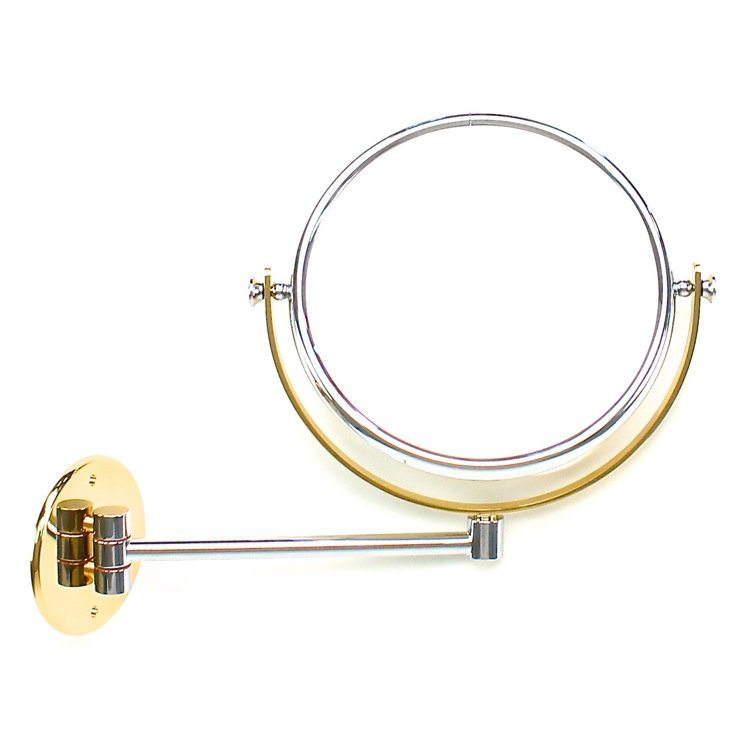 Miroir grossissant et double à double face, Chrome, 5X