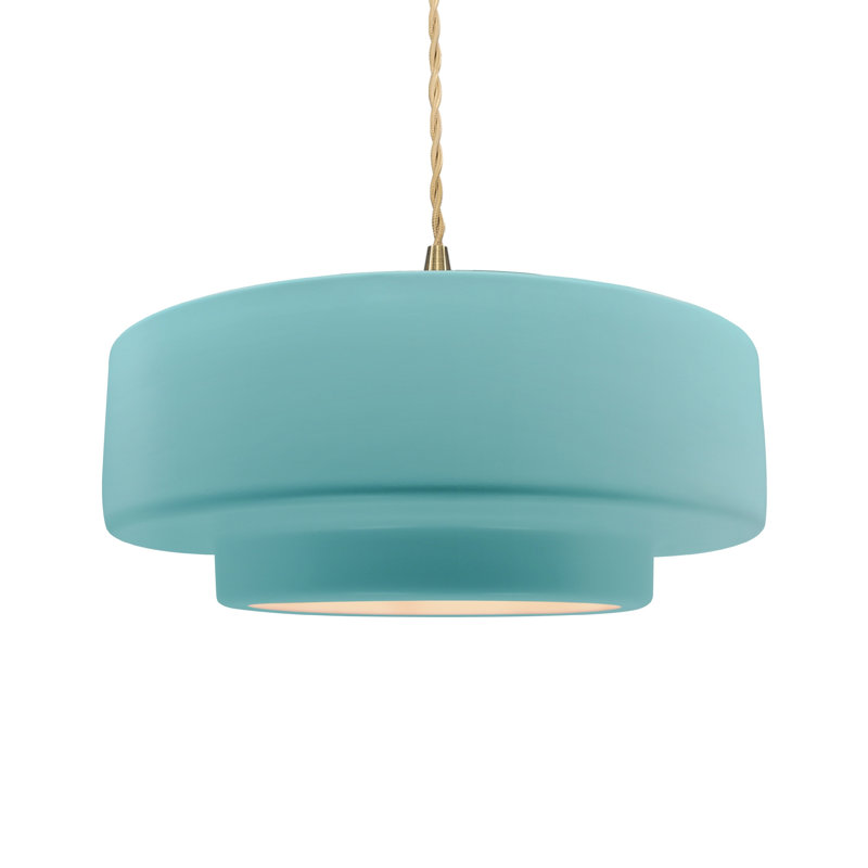 Luminaire suspendu à 1 lumière Meydan, H 6 po x l 16,25 po x P 16,25 po, Piscine réfléchissante, Laiton brossé