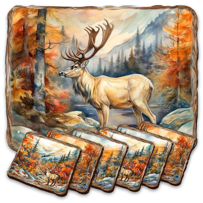 Ensemble de napperons et sous-verres Caribou