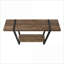 Table basse Industrial-Farmhouse rectangulaire avec finition aspect bois brun