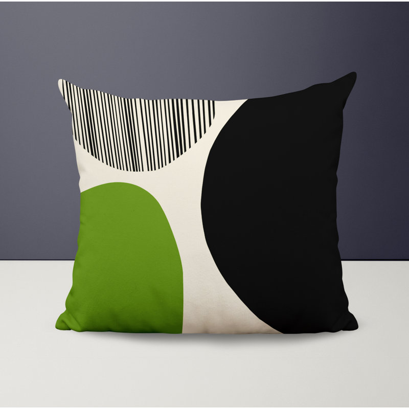 Jeté carré / extérieur en polyester Chamu, L 19 po x H 19 po, Chartreuse