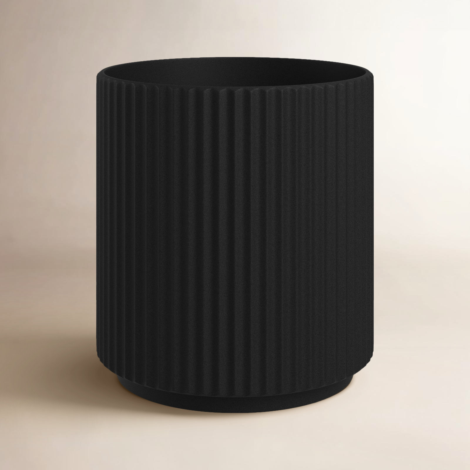 Demi Series 19" Pot Planter, Black, 1, 16" H x 14.75" W x 14.75" D