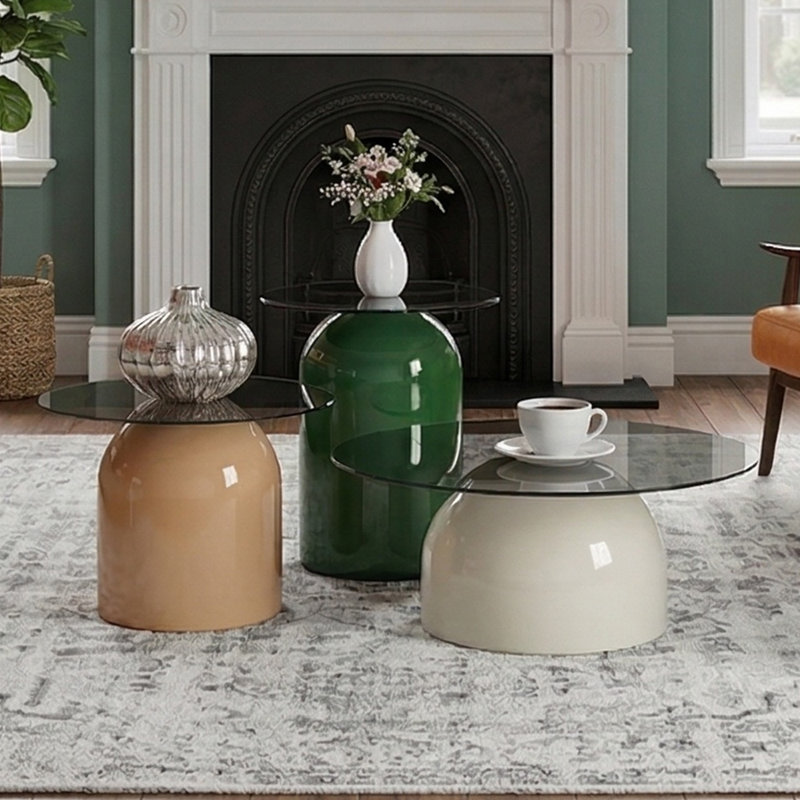 Nesting Coffee Table, Brown/Green/Gray