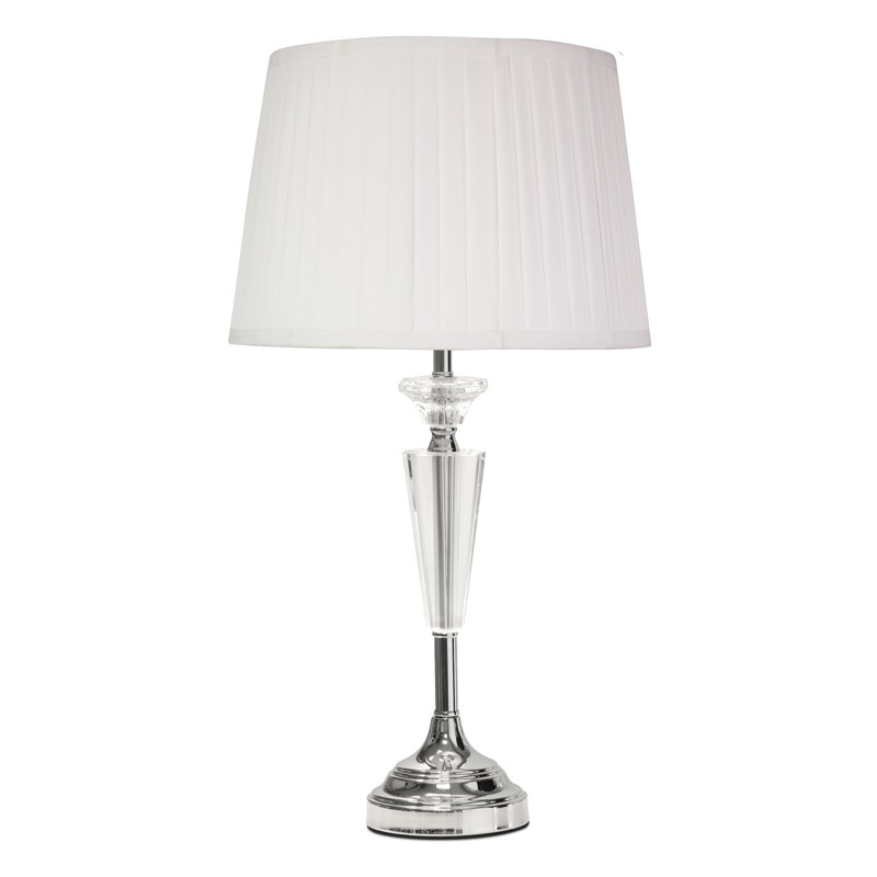 Wauregan 55cm Crystal Glass Chrome Table Lamp