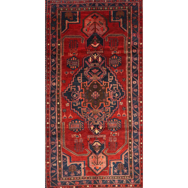 Tapis rouge / brun Southwestern, Rectangle 7 pi x 9 pi
