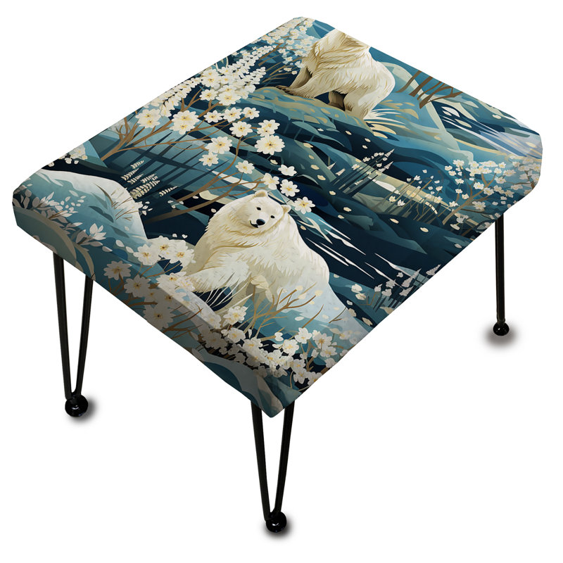 Repose-pieds rectangulaire à motif animalier ours polaire Arctique Majesty