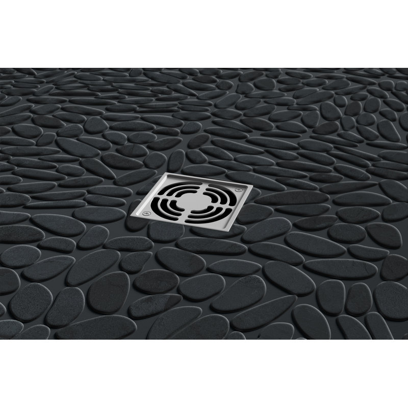 Rivera Pebbles™ Sized Natural Stone Pebble Tile, Black