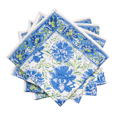 Lotus Flower Cotton Floral Square Napkin