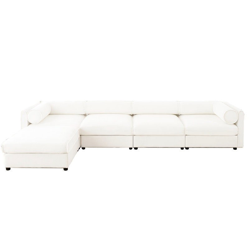 Modulaire avec rangement pour 4 personnes: chenille bleue, créer un canapé modulaire en chenille: 4, offre une option confortable