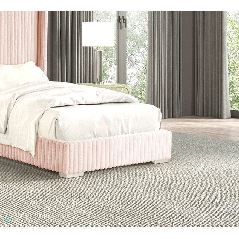 Tissu contemporain en chenille pleine grandeur 1 pièce Contemporary, Lit double, Rose